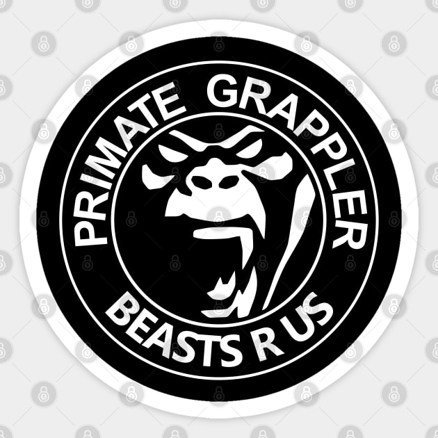 Primate Grappler - Beasts r US Sticker by undersideland